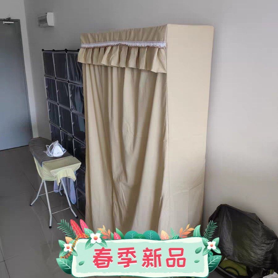 简易布衣柜布套外罩防尘r罩全包单卖加厚拉布帘替换衣橱帆布定做