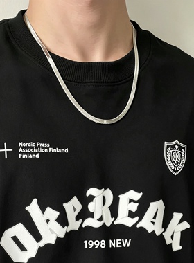 百搭基础钛钢蛇骨链男女不掉色扁刀片素链男款美式小众嘻哈锁骨链