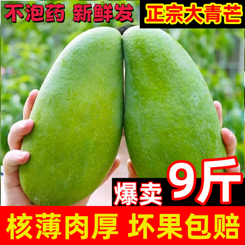 广西大青芒金煌芒越南青皮大芒果酸脆芒果新鲜甜心芒当季水果包邮