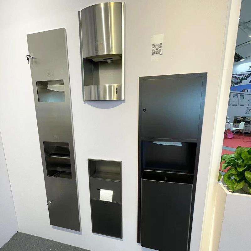 不锈钢擦手纸盒带垃圾桶烘