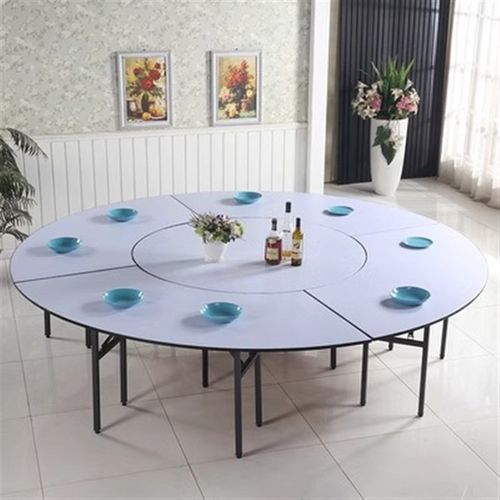 酒店宴会厅折叠大圆桌饭店酒席圆台包厢人人2人餐桌