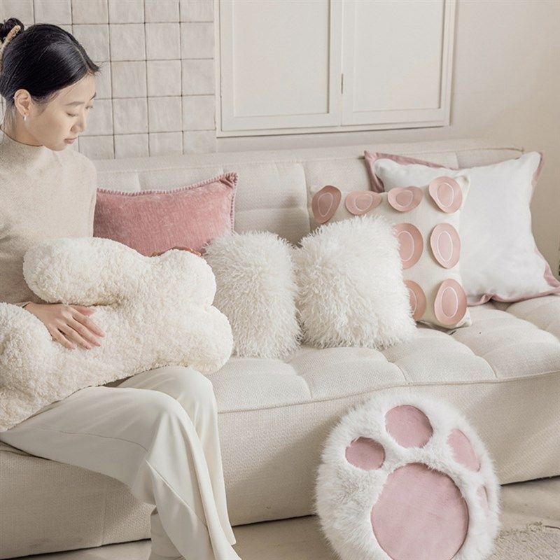 爱新纯色仿羊毛蝴蝶抱枕座椅靠枕客厅沙发卧室床上靠垫样板间,居家布艺,靠垫/抱枕,淘宝优惠券,粉丝福利购,淘宝优惠卷