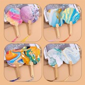 非遗漆扇材料包全手工制作颜料空白扇子漂扇儿童工具包