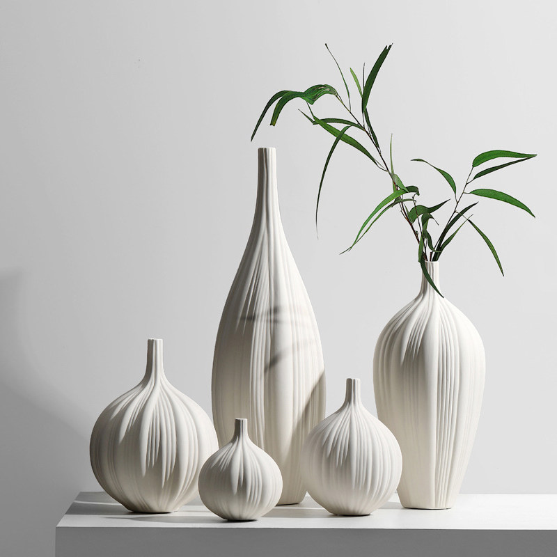 创意现代白色素烧陶瓷瓶装客厅民宿家居装饰餐桌面,家居饰品,花瓶,淘宝优惠券,粉丝福利购,淘宝优惠卷