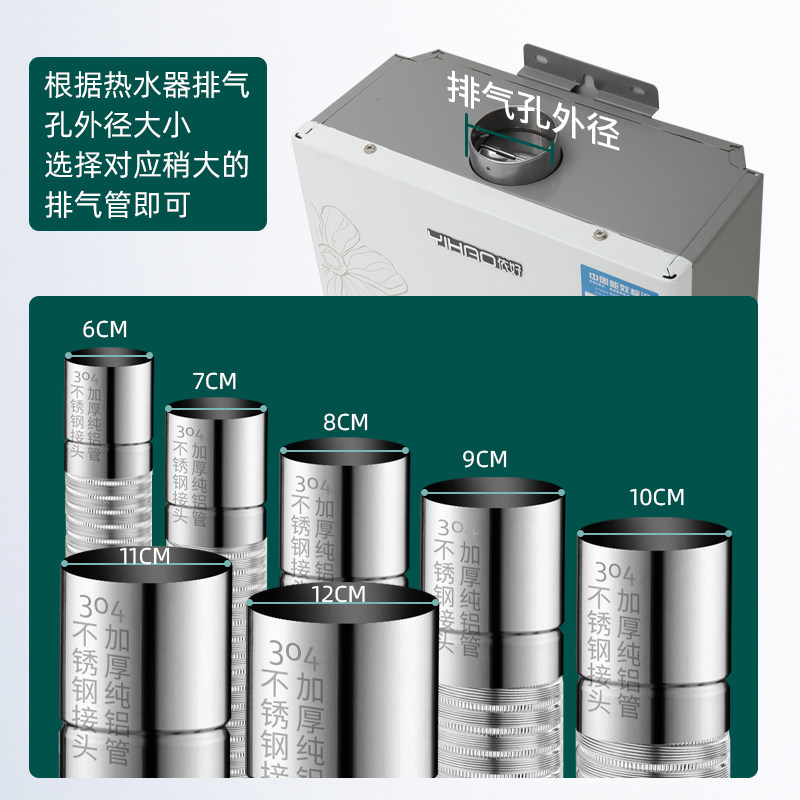 燃气热水器排烟管强排式排气管烟道加长管拉伸软管