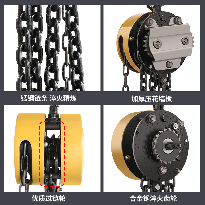 手拉葫芦2吨吨吨5t圆形手动葫芦吊链条吊机倒链重吊葫芦