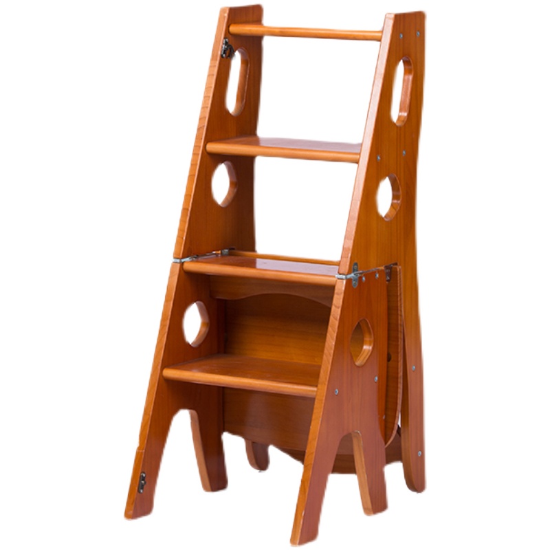 实木梯椅家用梯子椅子全实木折叠两用梯凳室内多功能登高踏板楼梯