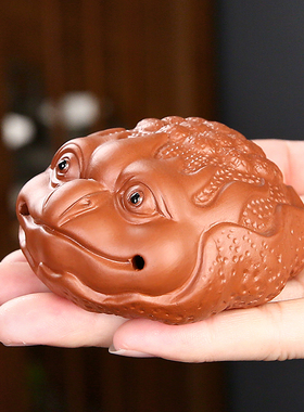 招财金蟾客厅办公室玄关酒柜茶桌家居装饰精品紫砂茶宠养