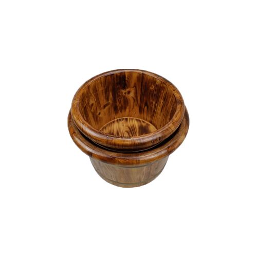 碳化泡脚木桶香柏木足浴桶家用木质带盖按摩洗脚实木穴位小腿保温