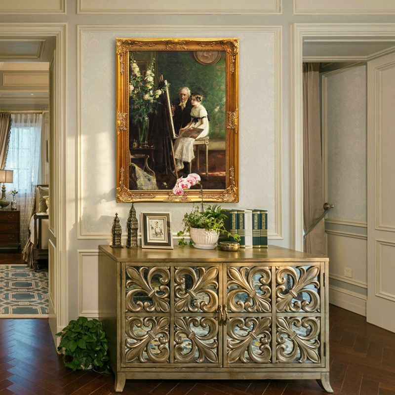 手绘客厅古典人物油画 豪华欧式玄关装饰画 名画 年轻艺术家N292