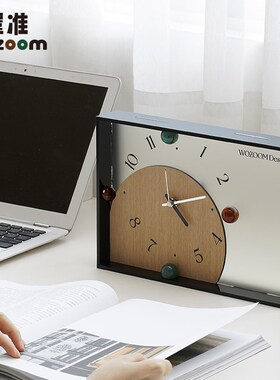 WOZOO屋准家居创意时钟客厅入户玄关摆放式桌面座钟表装饰品