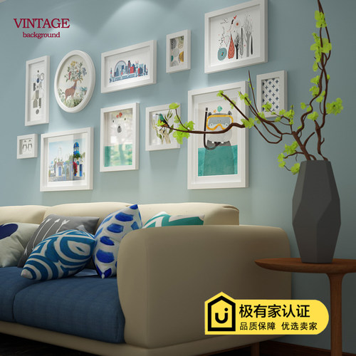 实木照片墙相框墙创意现代欧式房间挂墙玄关客厅画定制