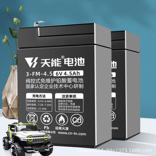 甄选天能儿童电动车电6v7ah6伏三轮摩托玩具汽车童车铅酸电池