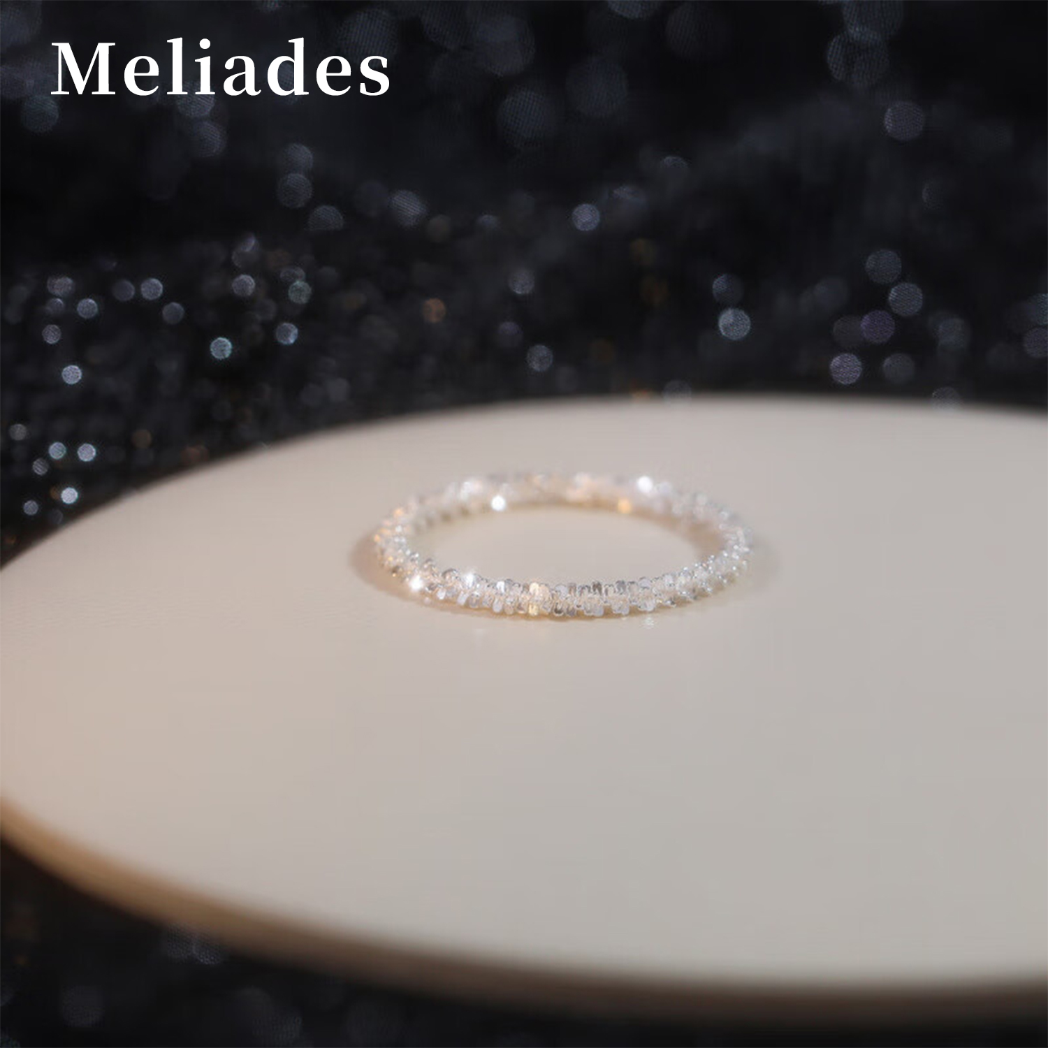Meliades/墨利亚S925纯银满天星戒指女精致指环情人节生日礼物