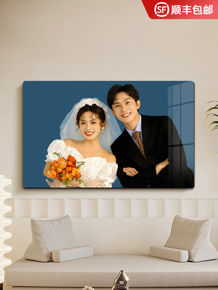 【专属定制】婚纱照全家福儿童宝宝照片相框挂墙放大打印加洗照片