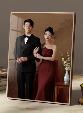 相框摆台定制高级感端加打印冲洗婚纱照片相片放大做成结婚照相框