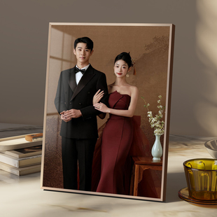 相框摆台定制高级感端加打印冲洗婚纱照片相片放大做成结婚照相框