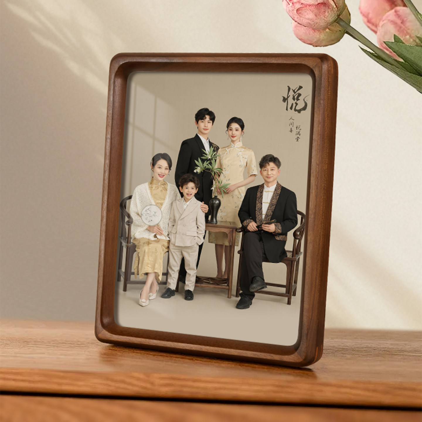 实木相框摆台婚纱照全家福10寸8洗照片做成打印相片加高级感定制