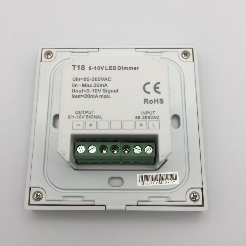 0/1-10V触摸面板调光器RF无线遥控控制单通道路输出0-10V信号T18