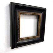 现代感实木画框定制中古风装 裱装 饰画外框黑金级感挂墙相框