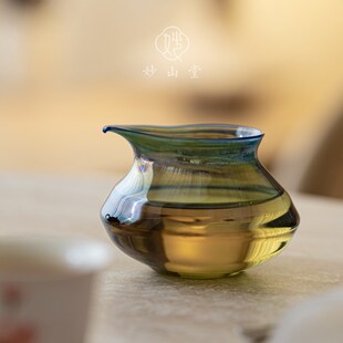 创意公道杯玻璃分茶器手工吹y制小清新菠萝纹茶具家用匀杯单杯
