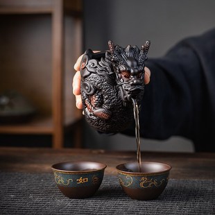 家用紫陶公道杯大号茶水分茶器茶海创意陶瓷功夫茶具配件新品