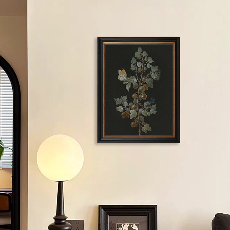 蒲骆朗醋栗自然植物装饰画美式卧室桌面客厅书房挂画壁画图片