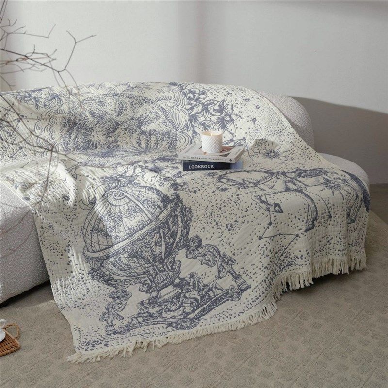 四层纱布盖毯全棉毛巾被沙发巾时尚个性星空S马流苏柔软休闲毯,床上用品,休闲毯/毛毯/绒毯,淘宝优惠券,粉丝福利购,淘宝优惠卷