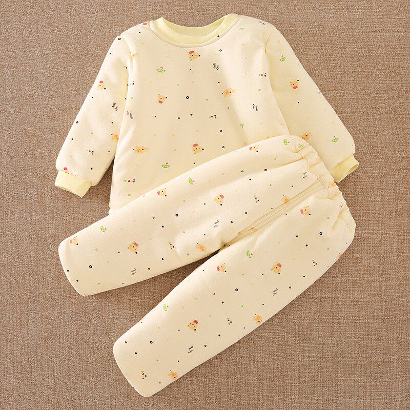 婴儿冬季棉衣套装 男o女宝宝加厚内胆棉袄棉裤 幼儿童小孩夹棉冬