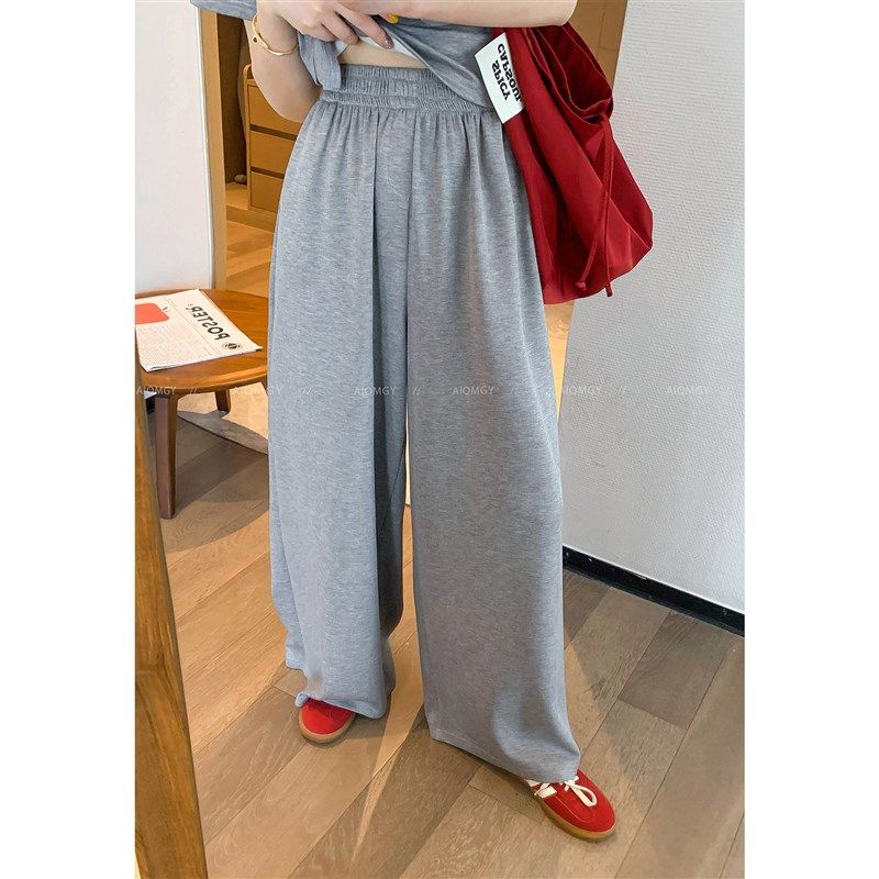 爱情魔鬼鱼 灰色套装女202v5年夏季新款短款T恤设计感阔腿裤两件,女装/女士精品,时尚套装,淘宝优惠券,粉丝福利购,淘宝优惠卷