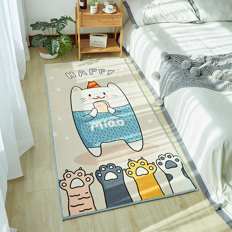地毯卧室床边毯可睡可坐可爱长条卡通少女加O厚毛绒保暖地垫可机,居家布艺,地毯,淘宝优惠券,粉丝福利购,淘宝优惠卷