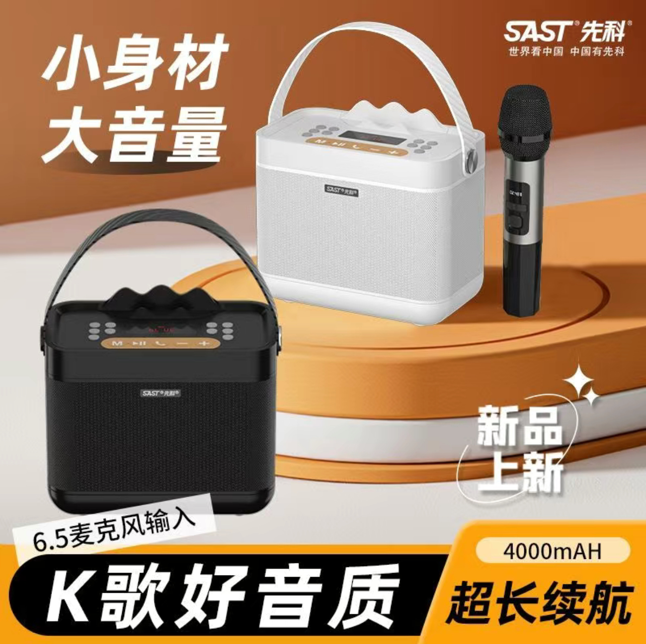 先科双话筒K歌一体机音响户外