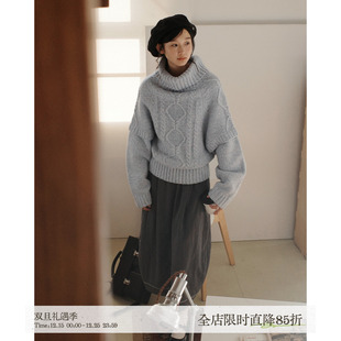 aww 高克重·深冬·高领毛衣斗篷假两件厚上衣2025秋冬