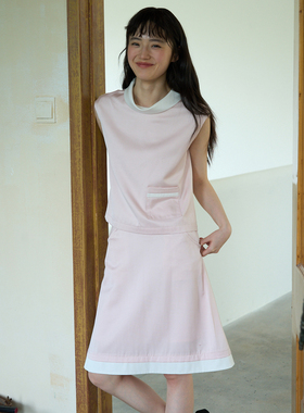 aww 千与千寻·撞色拼接围脖领套装上衣