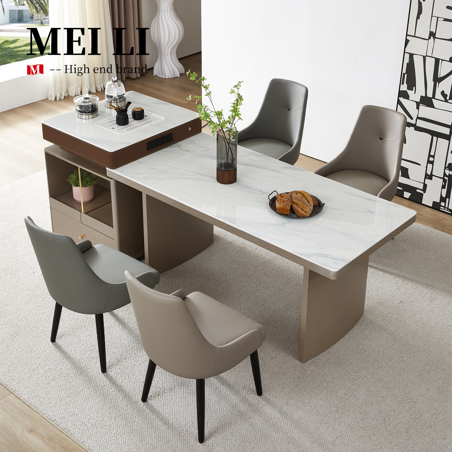 现代简约岛台餐桌一体家用小户型伸缩多功能厨房意式极简,住宅家具,岛台餐桌,淘宝优惠券,粉丝福利购,淘宝优惠卷