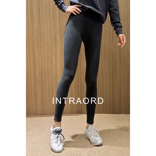 INTRAORD 羊毛蚕丝澳绒打底高腰藏肉巨限腿直 ROW风秋冬打底裤