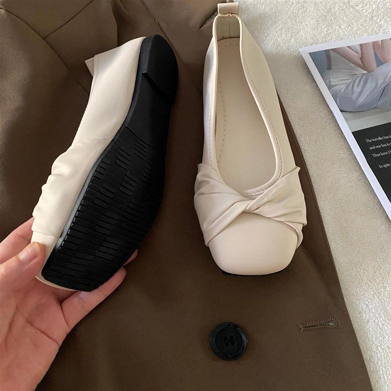 单鞋女夏2025年新款春秋仙w女风温柔软底平底鞋子浅口百搭豆豆鞋,女鞋,浅口单鞋,淘宝优惠券,粉丝福利购,淘宝优惠卷