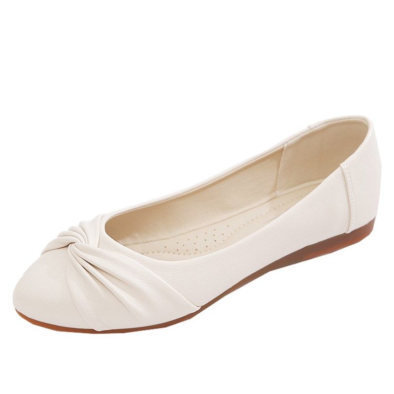 平底鞋女2024春秋新款女鞋w子夏百搭浅口豆豆鞋妈妈鞋软皮软底单,女鞋,浅口单鞋,淘宝优惠券,粉丝福利购,淘宝优惠卷