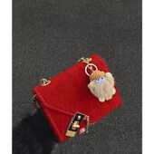 婚包高级感丝绒小包包女包20x24新款 伴娘包单肩斜挎链条小包新娘