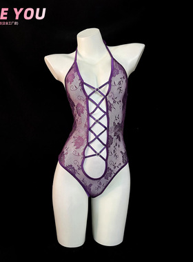 Like You性感内衣事房高级紫色qqny睡衣纯欲女免脱连体衣情调肚兜