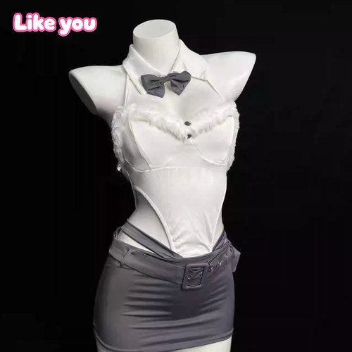 Like You性感纯欲风辣妹连体衣qqny女带钢圈聚拢显瘦内搭上衣内衣