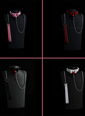 Like You小众设计奢华皮革项圈铃铛奶宠气质挂脖蝴蝶结牵引绳颈链