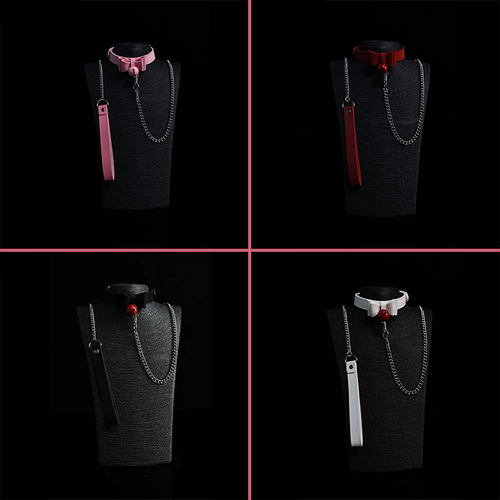 Like You小众设计奢华皮革项圈铃铛奶宠气质挂脖蝴蝶结牵引绳颈链