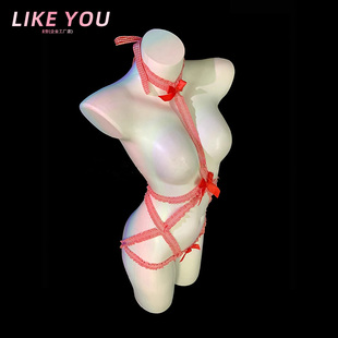 Like qqny内衣诱惑睡衣 You小胸性感睡衣女纯欲风蕾丝吊带睡裙套装