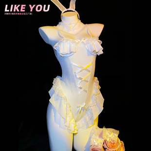 qqny内衣兔女郎 性感睡衣女纯欲风蕾丝吊带睡裙套装 Like You小胸款