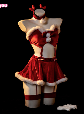 Like You小胸圣诞内衣纯欲衣红色制服睡衣套装qqny女诱惑性感睡衣