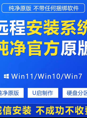 远程重装系统win10/7/11做系统纯净专业版台式笔记本安装升级刷机