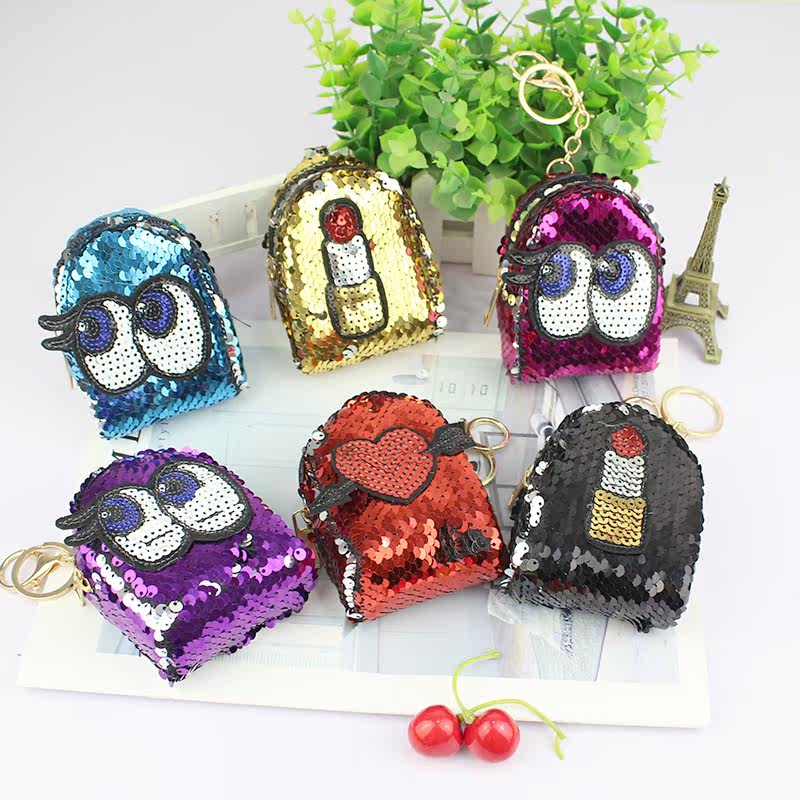 Korean Cartoon coin purse Mini lovely Sequins schoolbag Keychain package Coin bag originality coin pursein the Festive supplies/Gift , Gift ideas , Creative purse  category - from Buy2taobao.com to provide professional Taobao agent buy service