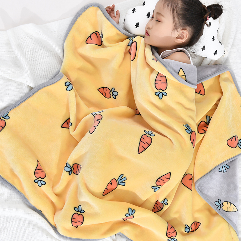 儿童毛毯婴儿小被子小毛毯冬季加厚珊瑚绒毯子宝宝午睡毯幼儿园盖