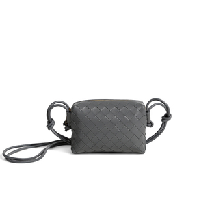 5020闪电灰 羊皮手工编织相机包 亚楠